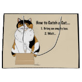Grand Sac Cadeau Comment attraper un chat (Devant)