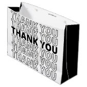 Grand Sac Cadeau Commerce De Merci Moderne Noir Et Blanc (Devant Angle)