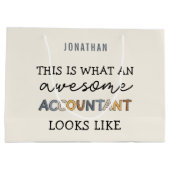 Grand Sac Cadeau Comptable Funny Awesome CPA Custom (Dos)