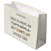 Grand Sac Cadeau Comptable Funny Awesome CPA Custom (Dos Angle)