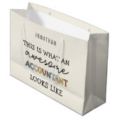 Grand Sac Cadeau Comptable Funny Awesome CPA Custom (Devant Angle)