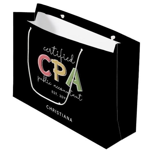 Grand Sac Cadeau Comptable public certifié CPA (Devant Angle)