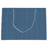 Grand Sac Cadeau Concentric Wavy Squares on a mottled blue paintbox (Devant)