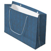 Grand Sac Cadeau Concentric Wavy Squares on a mottled blue paintbox (Devant Angle)
