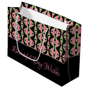 Grand Sac Cadeau Concepteur à motifs floraux d'art