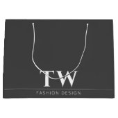 Grand Sac Cadeau Concepteur de mode Noir (Devant)