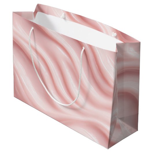 Grand Sac Cadeau Conception Abstraite Crème Rose (Dos Angle)