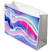 Grand Sac Cadeau Conception aquarelle abstraite (Dos Angle)
