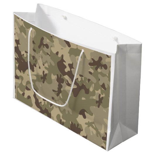 Grand Sac Cadeau Conception de camouflage (Devant Angle)