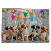 Grand Sac Cadeau Conception de célébration d'anniversaire de chiots (Dos)