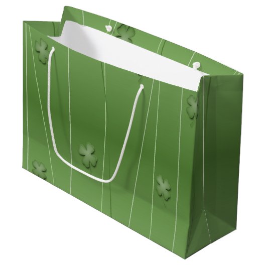 Grand Sac Cadeau Conception de Clover Irlandais (Devant Angle)