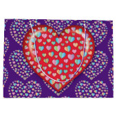 Grand Sac Cadeau Conception de cœur simple élégante et éditable (Dos)