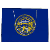 Grand Sac Cadeau Conception de drapeau d'état du Nébraska (Dos)