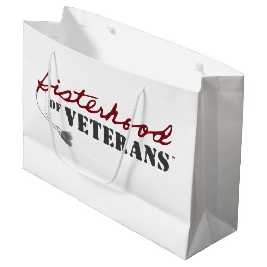 Grand Sac Cadeau Conception de fierté militaire des sœurs de vétéra (Devant Angle)