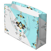 Grand Sac Cadeau Conception de géométrie secrète tribale (Dos Angle)