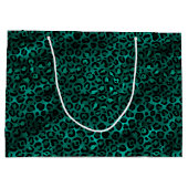Grand Sac Cadeau Conception de la série Léopard sarcelle et or 5 (Dos)