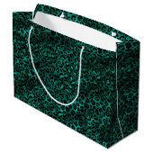 Grand Sac Cadeau Conception de la série Léopard sarcelle et or 5 (Dos Angle)