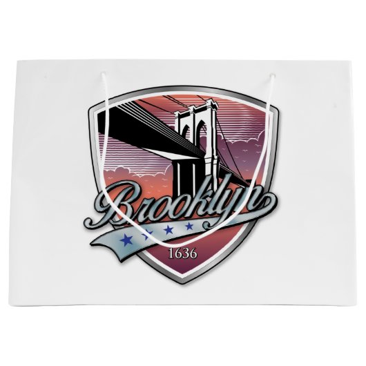 Grand Sac Cadeau Conception de logo de Brooklyn (Devant)