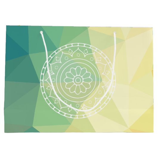 Grand Sac Cadeau Conception de mandala de fleurs rondes (Dos)