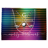 Grand Sac Cadeau Conception de monogramme de golf élégant personnal (Dos)