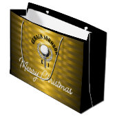 Grand Sac Cadeau Conception de monogramme de golf élégant personnal (Devant Angle)