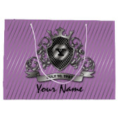 Grand Sac Cadeau Conception de monogramme élégant personnalisé arge (Dos)