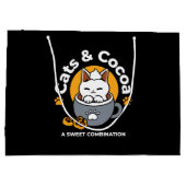 Grand Sac Cadeau Conception de Mug de vacances avec Cosy Cat et Paw (Dos)