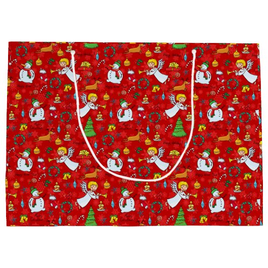 Grand Sac Cadeau Conception de Noël (Dos)