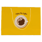 Grand Sac Cadeau Conception de papier de café de tasse chaude de ma (Dos)