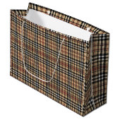 Grand Sac Cadeau Conception de plaid classique (Devant Angle)
