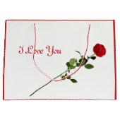 Grand Sac Cadeau Conception de rose rouge je t'aime (Devant)