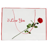 Grand Sac Cadeau Conception de rose rouge je t'aime (Dos)