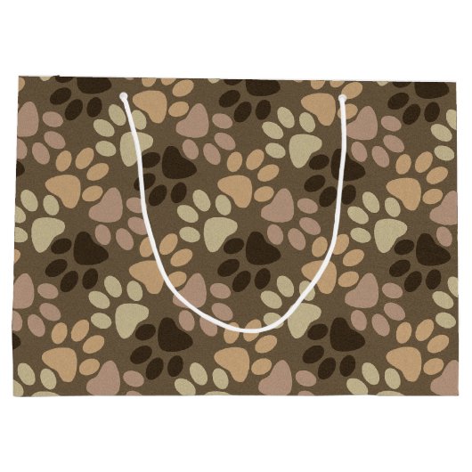 Grand Sac Cadeau Conception d'empreinte de patte (Dos)