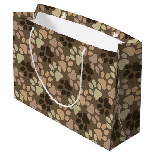 Grand Sac Cadeau Conception d'empreinte de patte (Dos Angle)