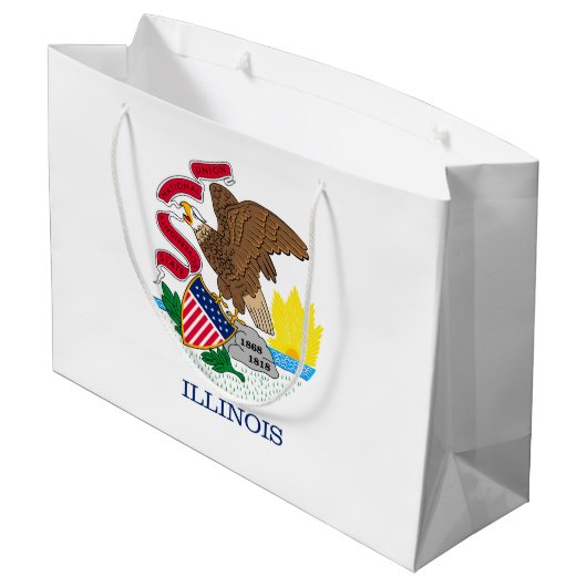 Grand Sac Cadeau Conception du drapeau de l'Illinois (Dos Angle)