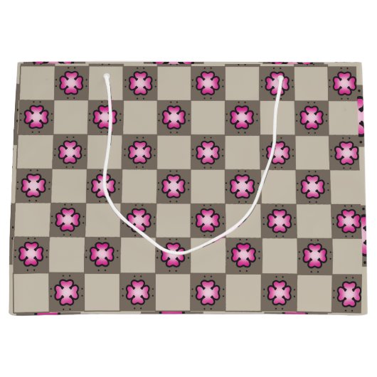 Grand Sac Cadeau Conception esthétique rétro transparente (Devant)