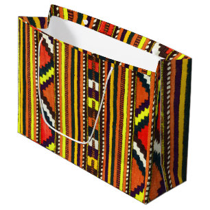 Grand Sac Cadeau Conception jaune indienne indigène