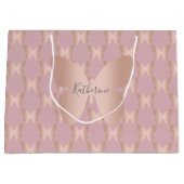 Grand Sac Cadeau Conception rose élégante et moderne de papillon (Devant)