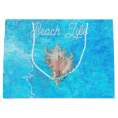 Grand Sac Cadeau Conch Shell "Beach Life" (Devant)