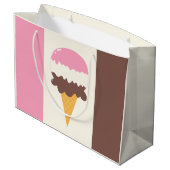 Grand Sac Cadeau Cône de crème glacée napolitaine (Dos Angle)