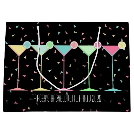 Grand Sac Cadeau Confetti Martini Cocktail (Devant)