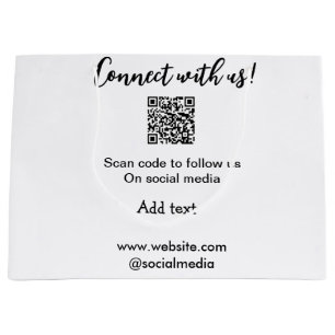 Grand Sac Cadeau Connectez-vous avec nous scannez le code QR ajoute