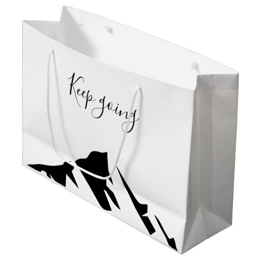 Grand Sac Cadeau Conserver Noir Moderne En Simple (Devant Angle)