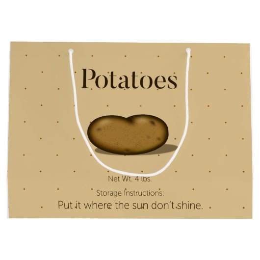 Grand Sac Cadeau Consignes humoristiques d'entreposage des aliments (Dos)