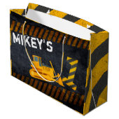 Grand Sac Cadeau Construction Vehicle|Black & Yellow|1er anniversai (Dos Angle)