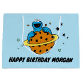Grand Sac Cadeau Cookie Monster | Joyeux anniversaire (Devant)