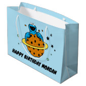 Grand Sac Cadeau Cookie Monster | Joyeux anniversaire (Dos Angle)