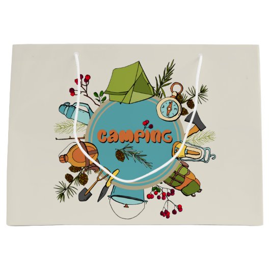 Grand Sac Cadeau cool ajouter du texte partie camping (Devant)