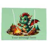 Grand Sac Cadeau Cool BBQ Dragon ajouter du texte (Dos)