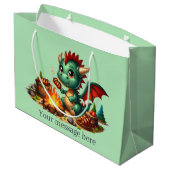 Grand Sac Cadeau Cool BBQ Dragon ajouter du texte (Dos Angle)
